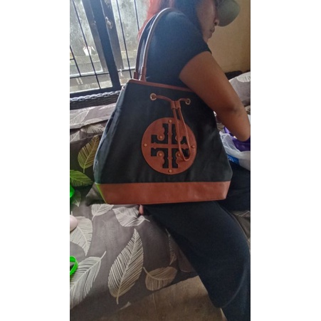tote TB kulit mix kanvas tas preloved