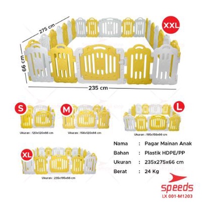SPEEDS Pagar Bayi Pagar Anak Babyfence Bayi Balita Kokoh Play Fence Bisa Dilipat Playfence | Aman dan Awet  001-M1203