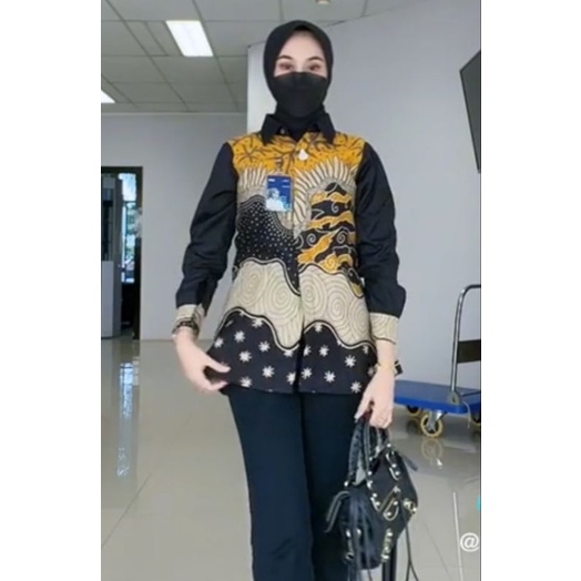 BLOUS KOMBINASI,ATASAN BATIK BUSANA WANITA
