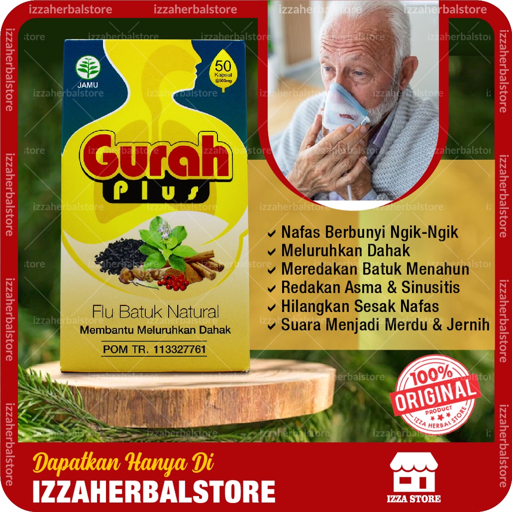 Kapsul GURAH PLUS Ekstra Herbal Pernapasan Gurah Batuk Berdahak ORIGINAL ASLI BPOM