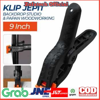 Andoer Klip Jepit Backdrop Studio Fotografi &amp; Papan Woodworking Spring Clamp - Black