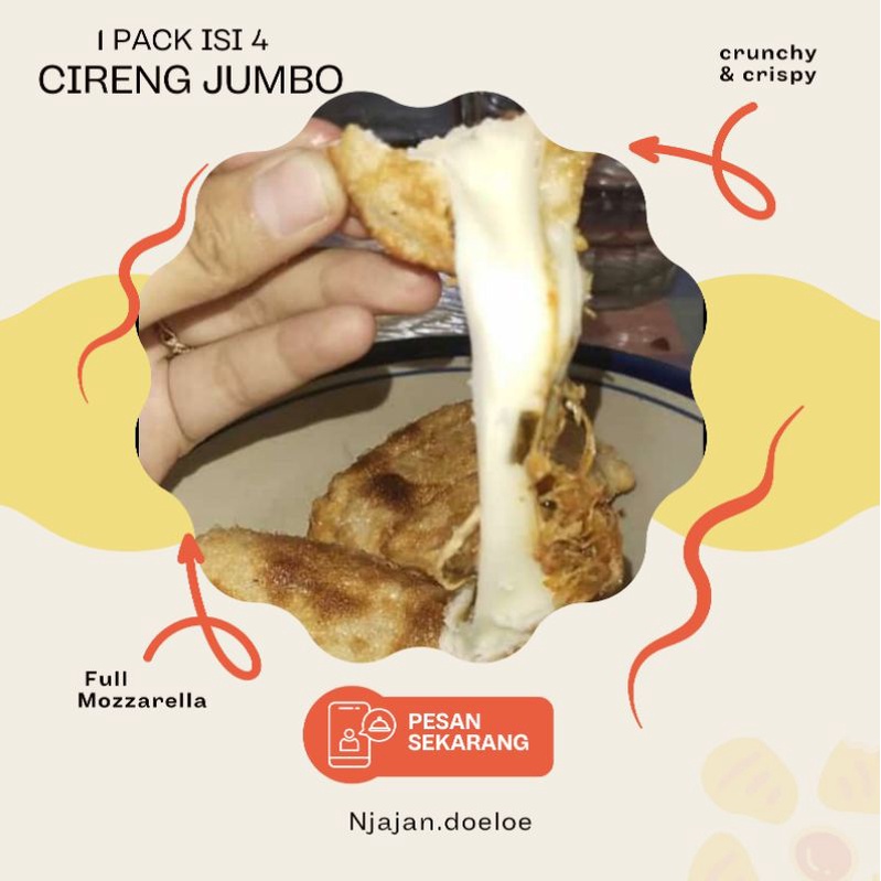 

Cireng Mozzarella besar isi 4 njajan.doeloe