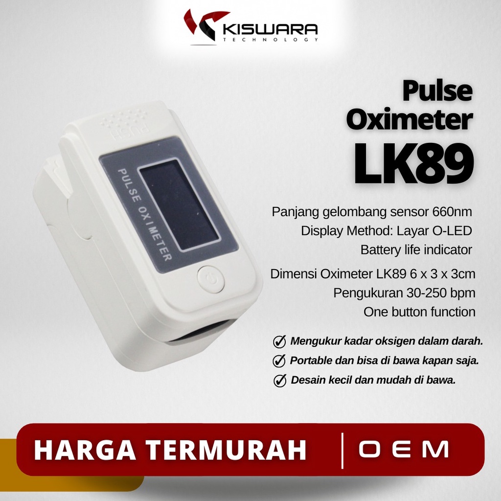 Alat ukur kadar oksigen murah - Oxymeter LK89