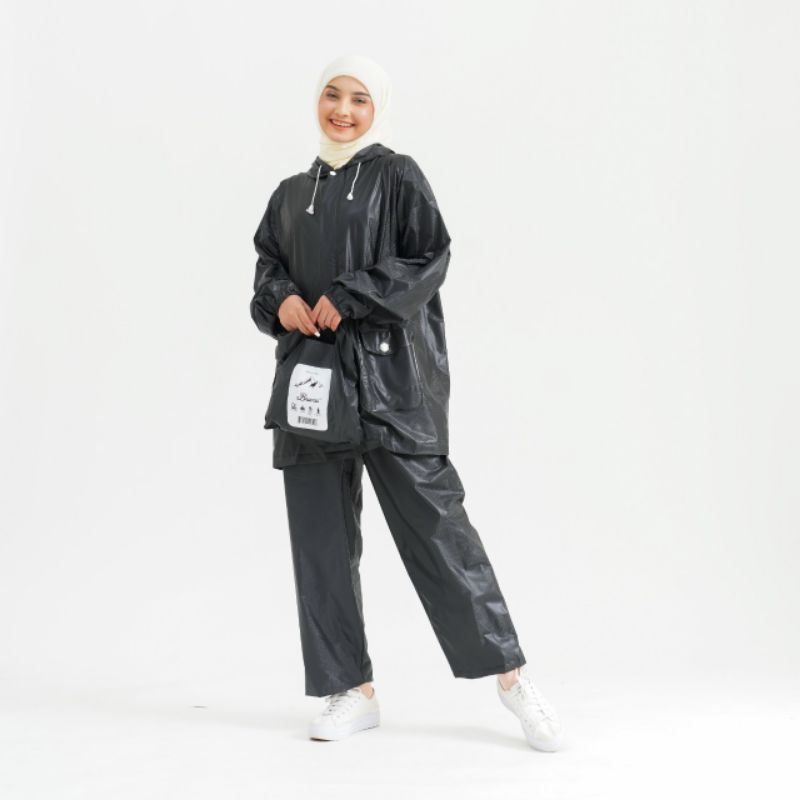 Jas Hujan Unisex Pria Wanita Raincoat Mantel Pelindung Hujan