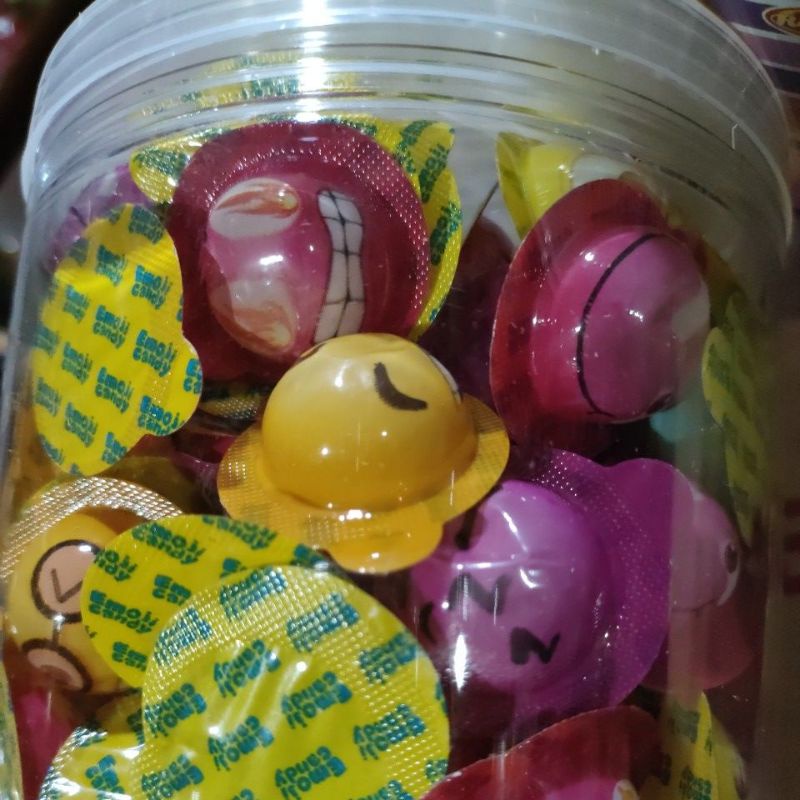 emoticon candy toples kembang gula lunak aneka rasa