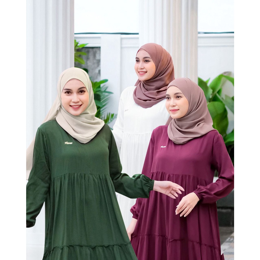 Yessana Gamis Dress Baju Elegan Wanita Cewek Fenuza Limited Premium Size S M L