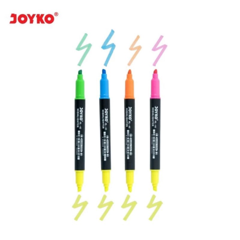 

(1 Biji) Highlighter Joyko Double Color 2 Tip HL-42 ~ HL-45 / Gabungan Penanda Berwarna Joyko