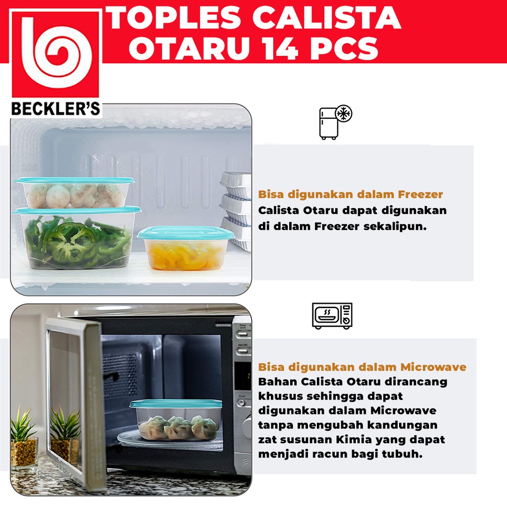 Toples Calista Set 14 PCS Tempat Makanan Multifungsi 3 WARNA