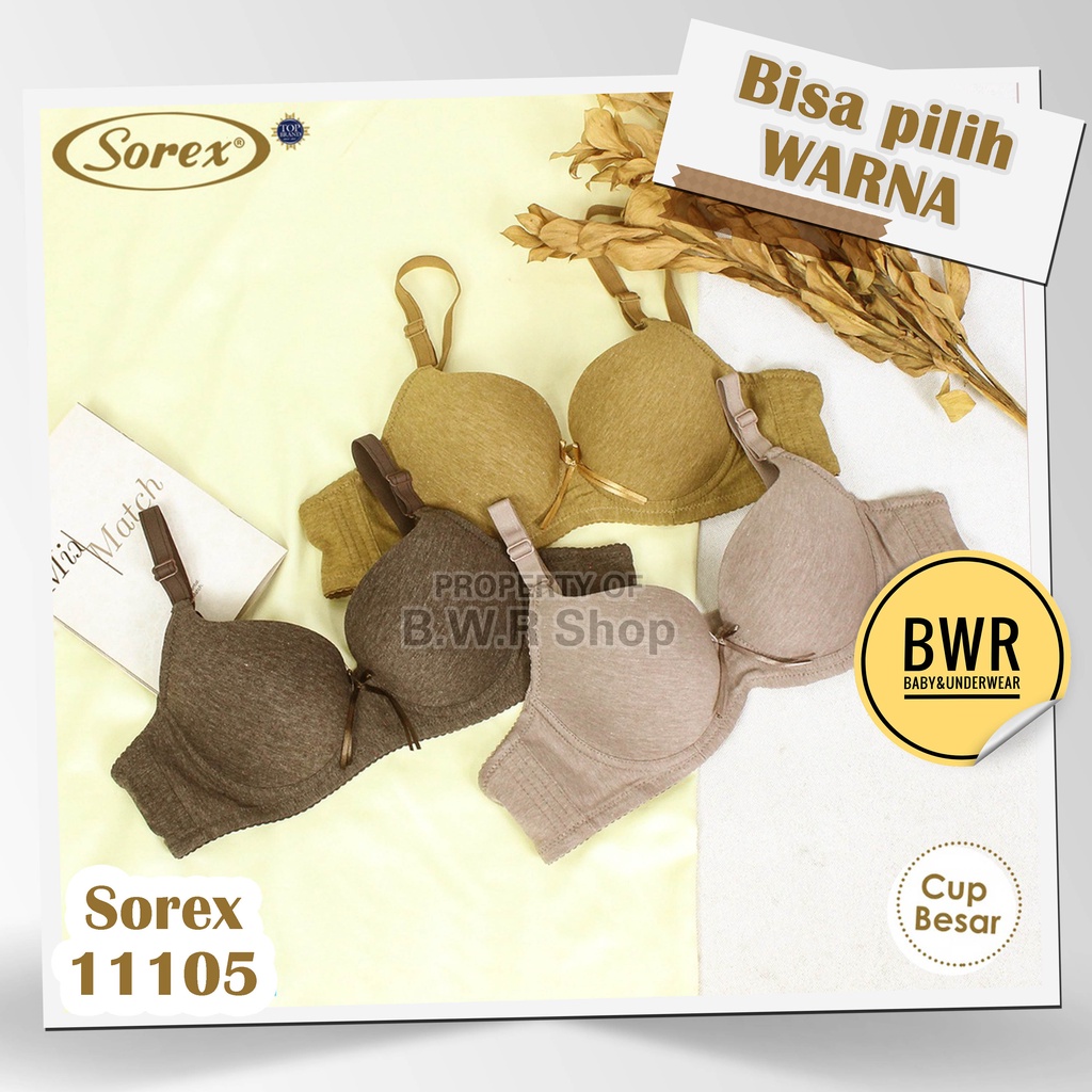 BH Sorex 11105 Melange Collection / Bra Wanita Sorex Kawat Busa Sedang Kancing 3 Pilih Warna | Bwr