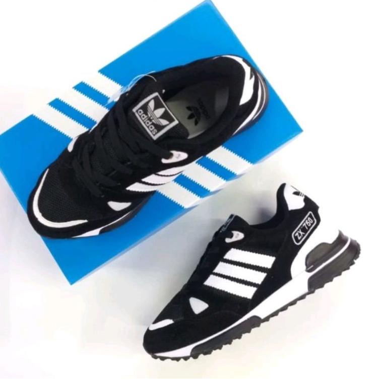 I87T SEPATU  ZX-750 NAVY WHITE SUDAH  BOX MADE IN VIETNAM Terbaru