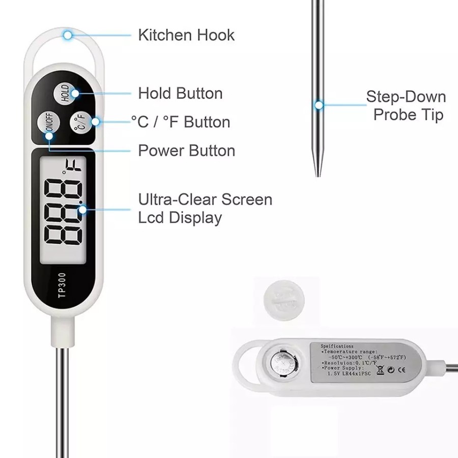 Termometer Makanan Minuman Digital Alat Pengukur Suhu Kopi Daging Sop