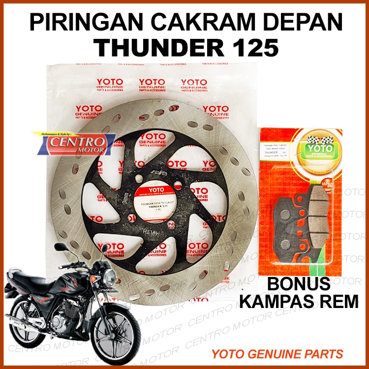 PIRINGAN CAKRAM DEPAN THUNDER 125. BONUS KAMPAS REM. YOTO GENUINE PARTS