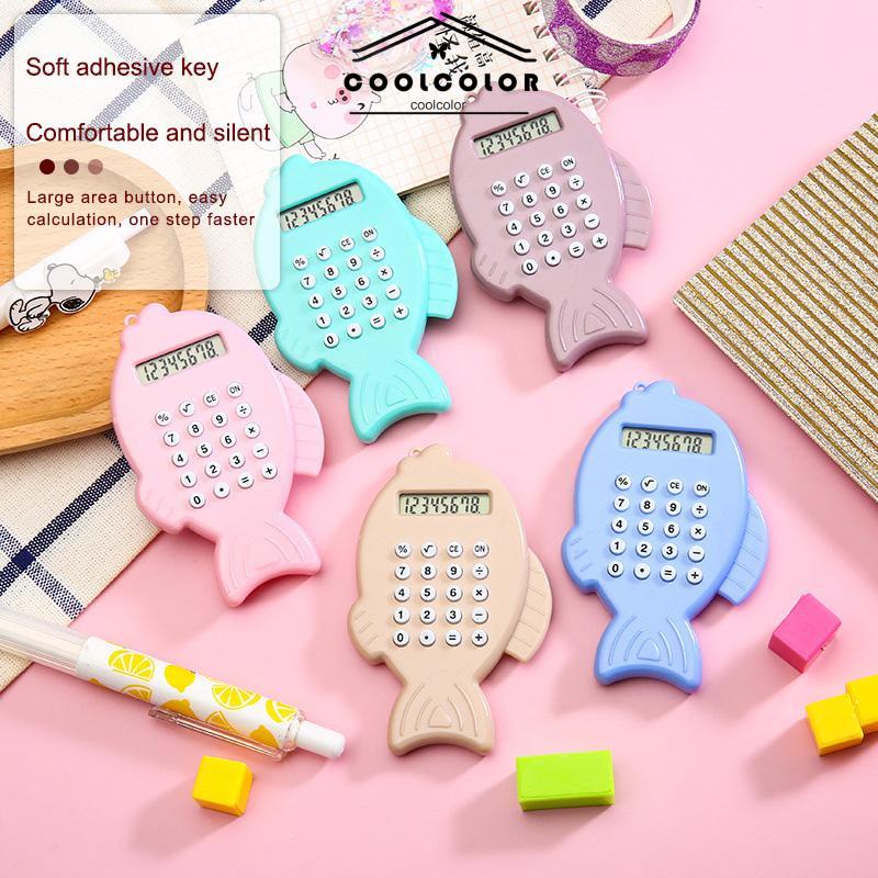 

COD❤️Kalkulator Mini Lucu Berwarna-warni Kalkulator Gantungan Kunci Ikan 8 digit Kreatif- cl