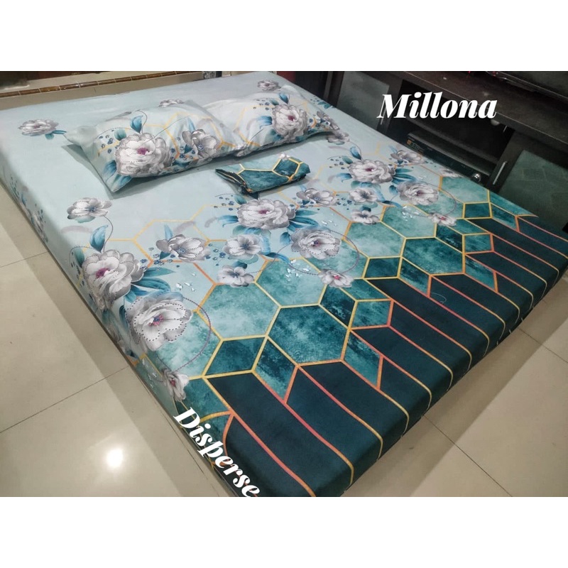 SPREI HOMEMADE DAUN PALM BUNGA MAWAR TULIP