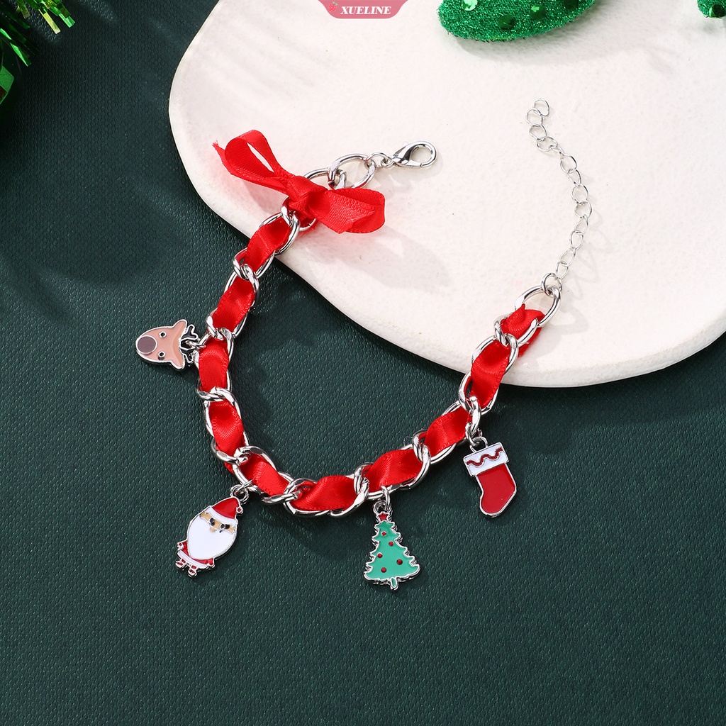 Gelang Pesona Santa Claus Lucu Gelang Pohon Natal Gelang Hadiah Perayaan Terbaik Tahun Baru Gelang fashion [ZXL]