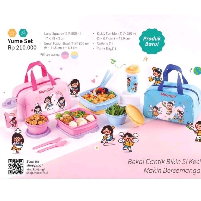 promo yume set moorlife bekal kotak makan anak