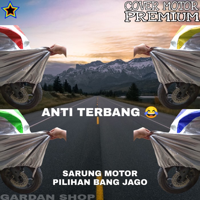 SARUNG MOTOR MEGA PRO SILVER KOMBINASI BODY COVER PENUTUP MEGA PREMIUM