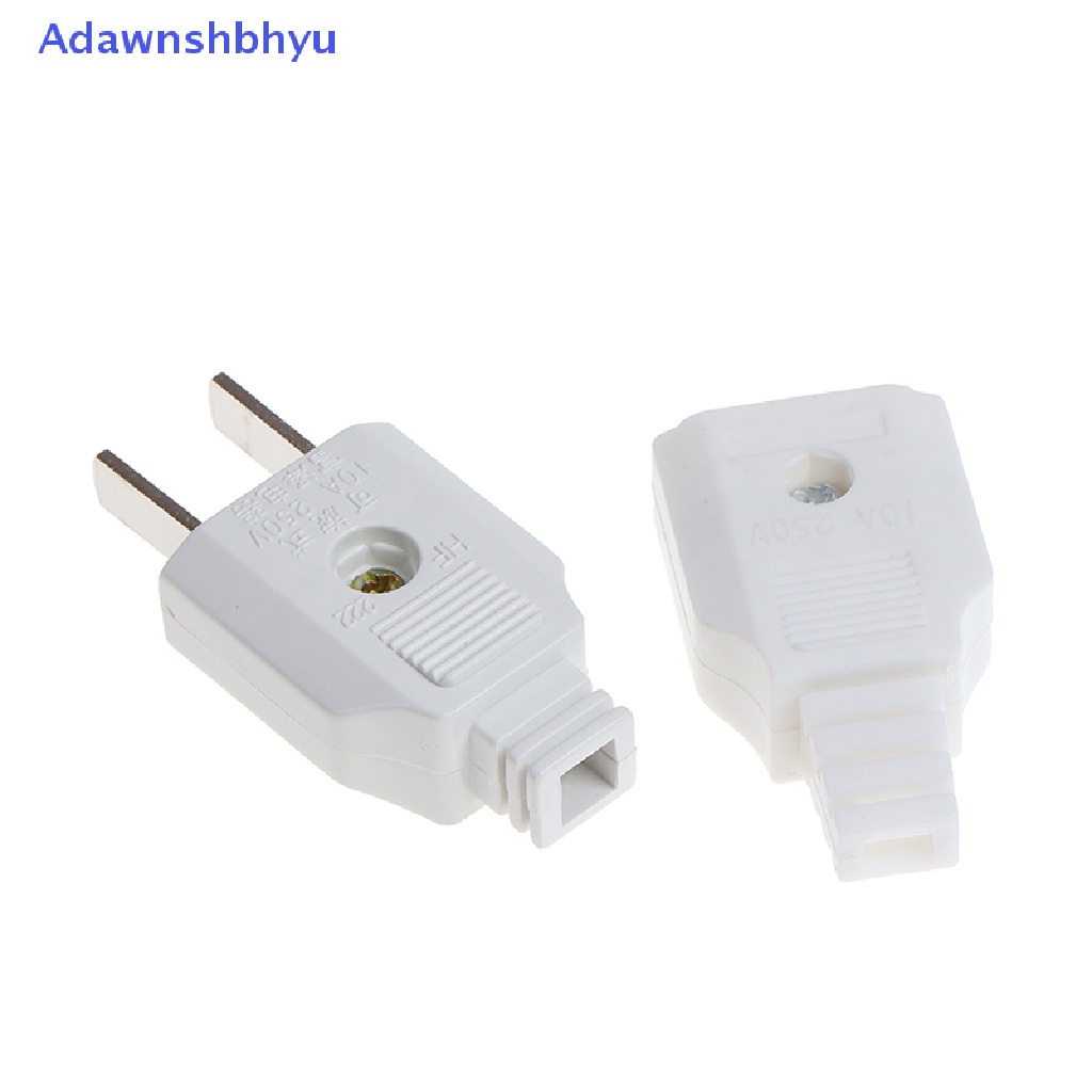 Adhyu US 2pin Gepeng AC Listrik Power Male Plug Female Socket Outlet Adaptor Kawat ID