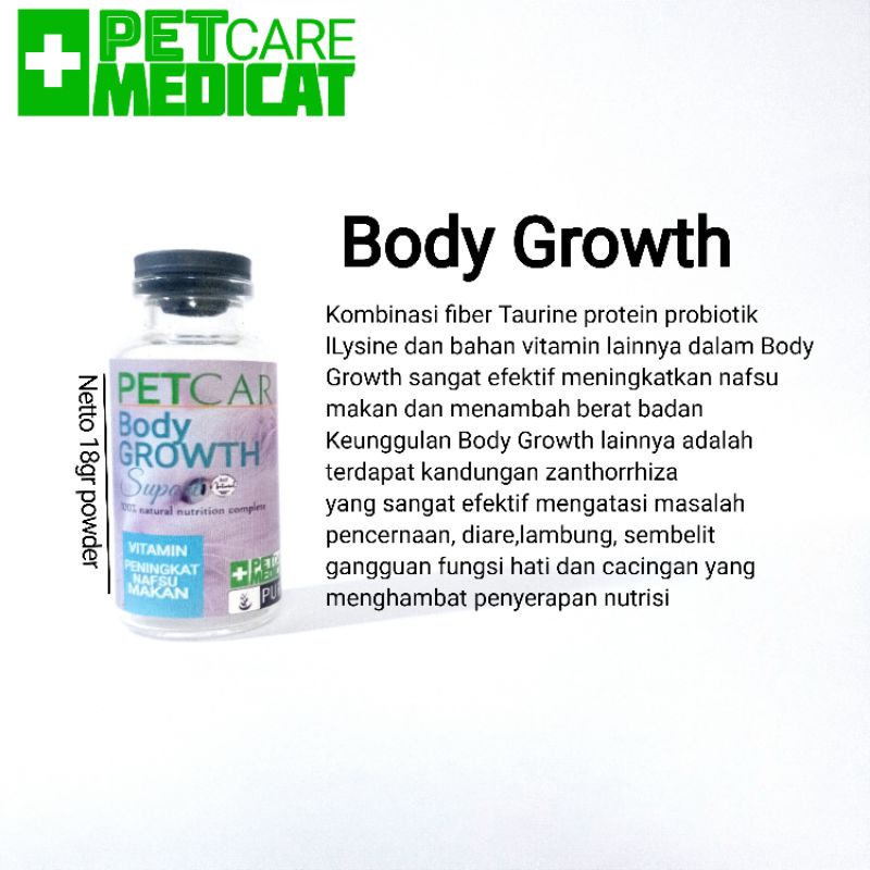 vitamin penggemuk kucing petcare body growth vitamin peningkat nafsu makan kucing vitamin pencernaan vitamin kucing vitamin peningkat nafsu makan