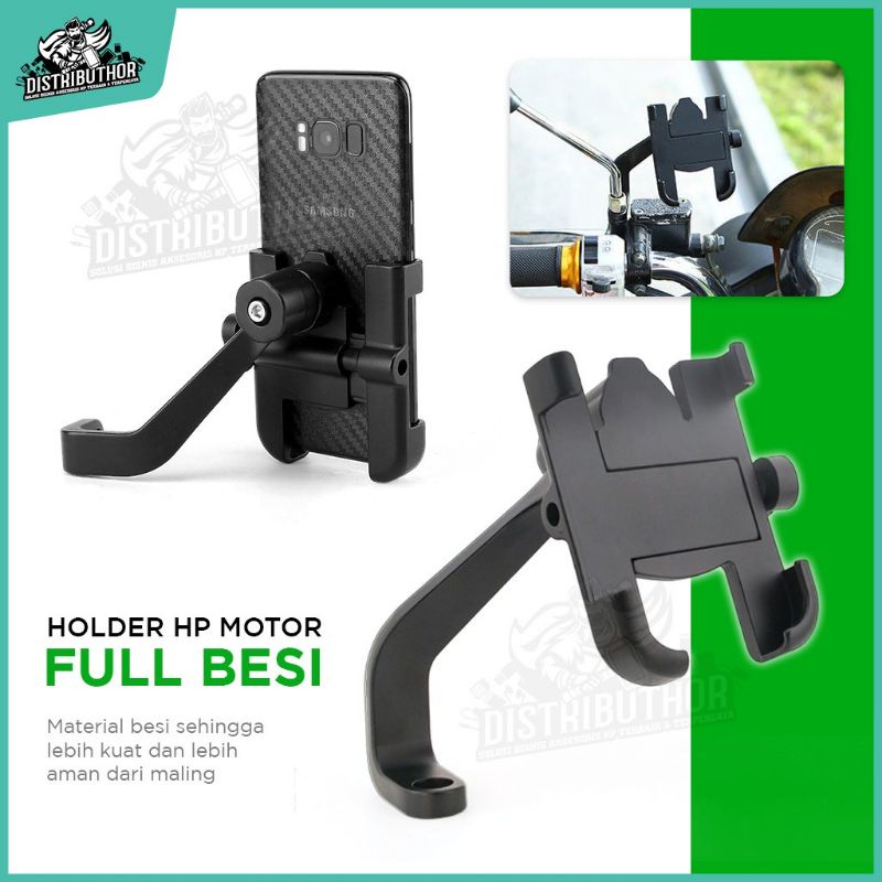 Holder hp spion holder dudukan handphone di spion Holder Motor Besi Spion HM-20 Universal murah bahan berkualitas