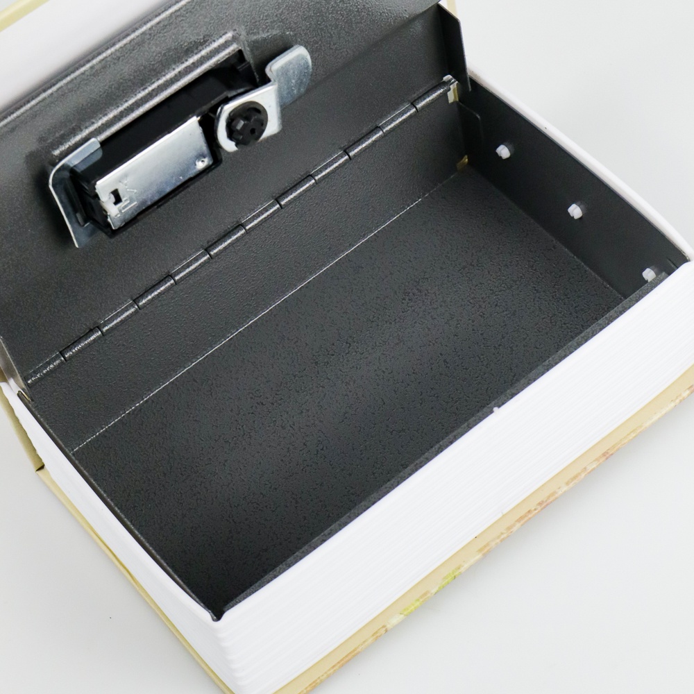 HOMESAFE Kotak Penyimpanan Uang Model Buku Novel Size S Security Box Key Lock - Brown / Brankas Uang / Tempat penyimpanan Barang / Celengan Uang