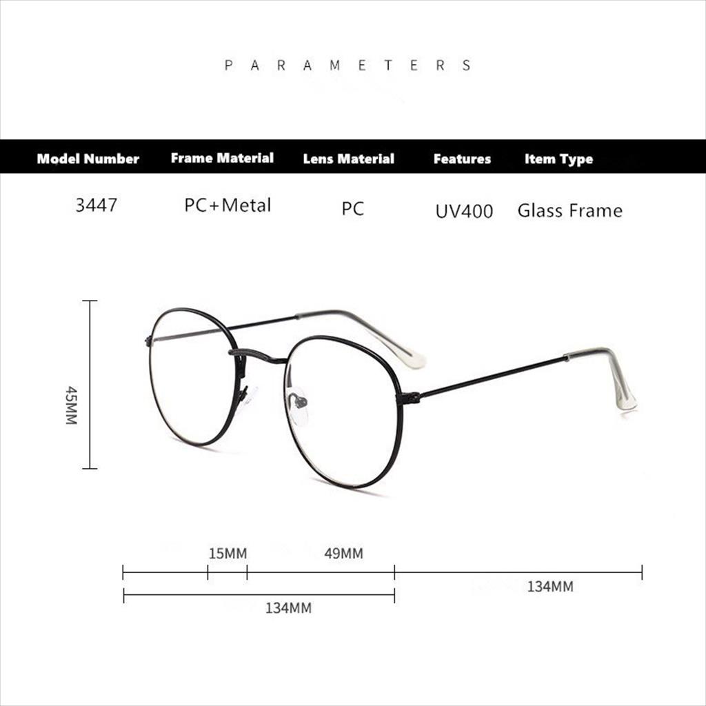 MJS 205 - ( 14-3 ) KACAMATA TRANSPARAN RETRO METAL FRAME