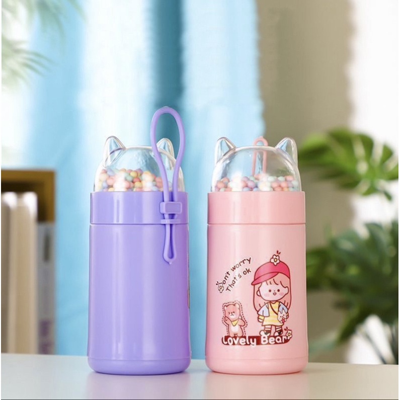 Botol Minum Kaca Kucing Botol Anak Cute Botol Serbaguna