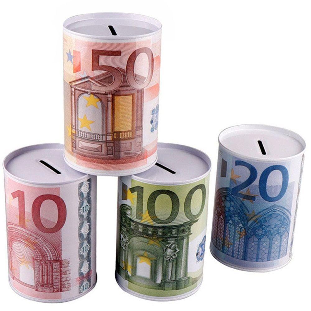 Agustina Money Box Cylinder 1Pcs Dekorasi Rumah Tahan Lama Koin Euro Deposit Box