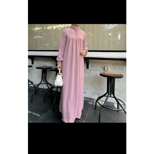 GAMIS DRESS BUSUI BASIC DAILLY SYARI POLOS CRINGKLE