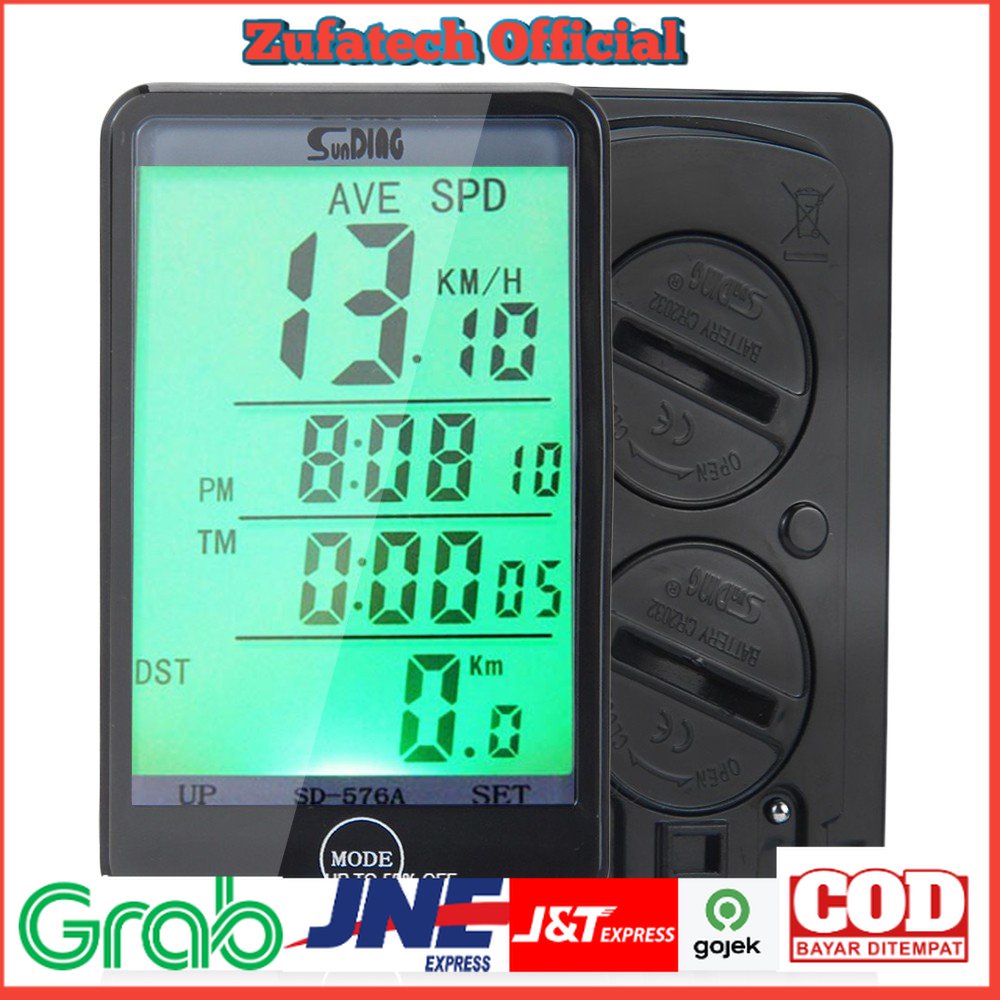 SunDing Speedometer Sepeda Touch LCD - SD-576A - Black