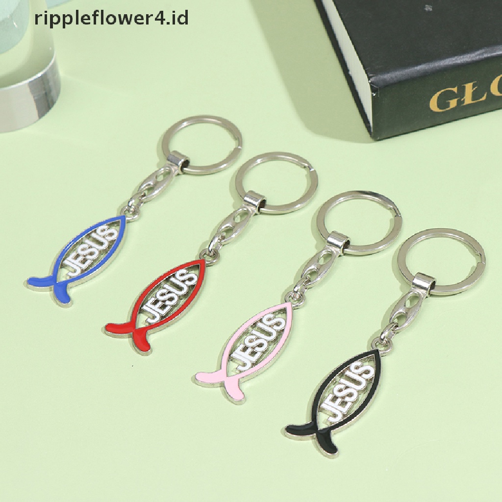 {rippleflower4.id} 1pc Gantungan Kunci Ikan Yesus Pesona Liontin Katolik Dekorasi Kapel Rumah Hadiah Kristen~