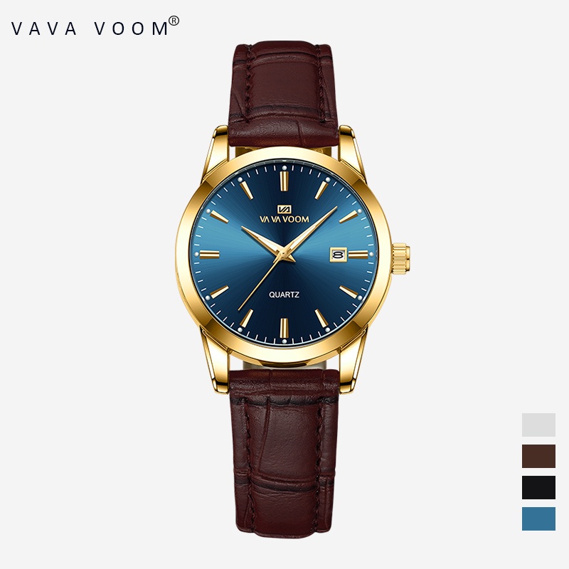 VAVAVOOM Jam Tangan Wanita Original Kecil Anti Tahan Air Kulit Branded Analog Women Watch-2502-LK