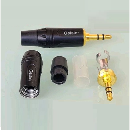 Jack Mini Stereo 3.5mm Geisler Gold Plate Audio Headphone Headset Buntut Aux Body Besi Konektor Male BA-35C