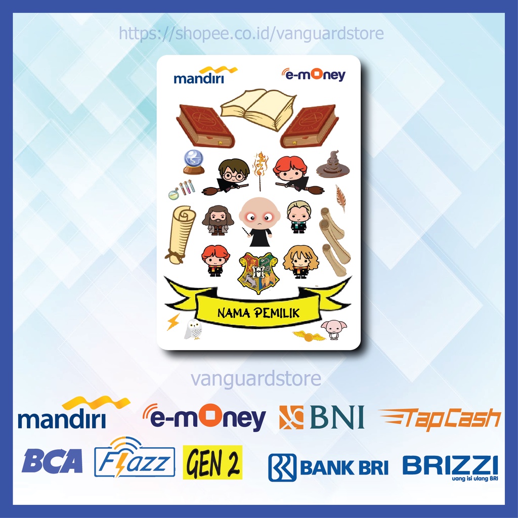 KARTU E MONEY E TOLL HARRY POTTER ANIME EMONEY MANDIRI FLAZZ BCA BNI TAPCASH BRIZZI BRI - 1 SISI