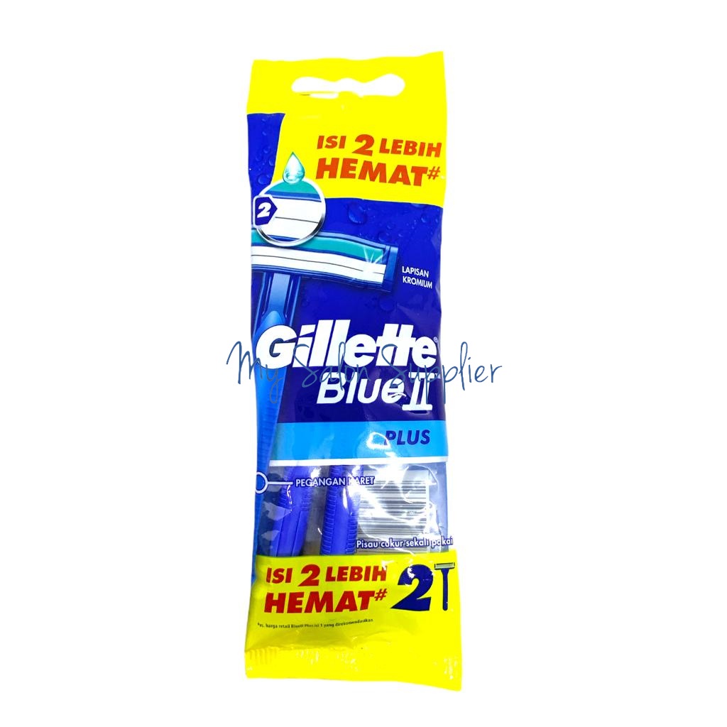 Alat Cukur Pria Gillette Blue II Plus Biru isi 2