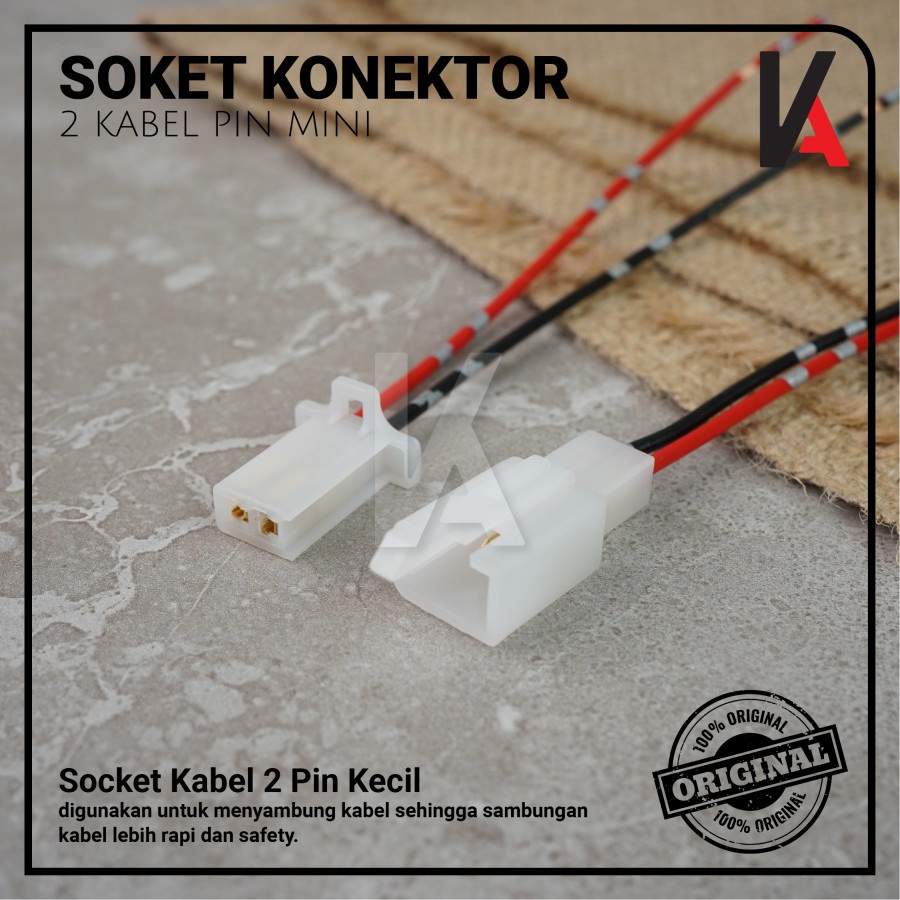 Soket Sambung 2 Pin Kecil / Mini Socket Kabel Konektor Mobil Motor