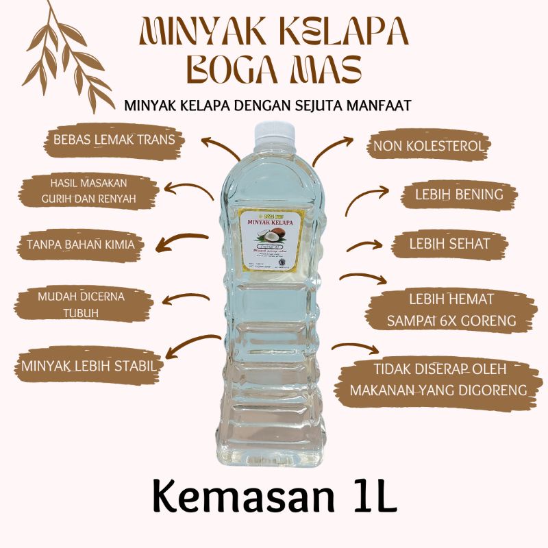 

MINYAK KELAPA MURNI // MINYAK GORENG KELAPA PREMIUM BOGA MAS COCONUT OIL 1L