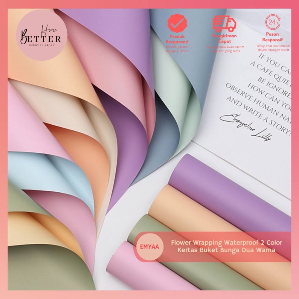 

Better Home - [5 LEMBAR] Flower Wrapping Waterproof 2 Color/ Kertas Buket Bunga Dua Warna EMYAA BIG