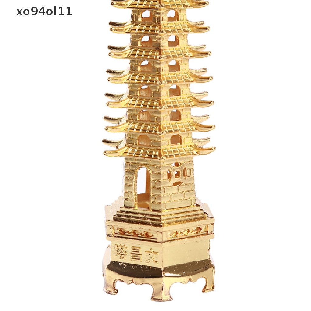 Xo Paduan Seng Feng Shui Pendidikan Tower Tingkat Wen Chang Pagoda Desktop Ornamen OL