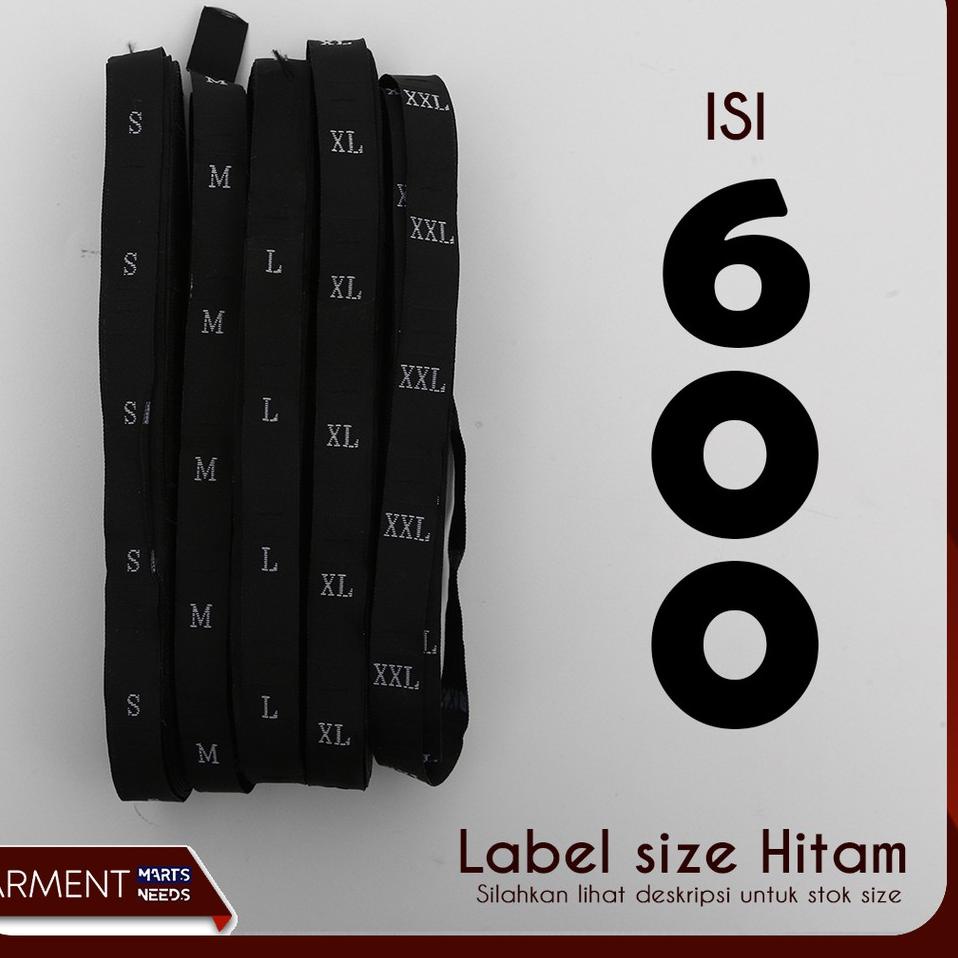 

➴ LABEL SIZE BORDIR HITAM ISI 600 PCS ♞