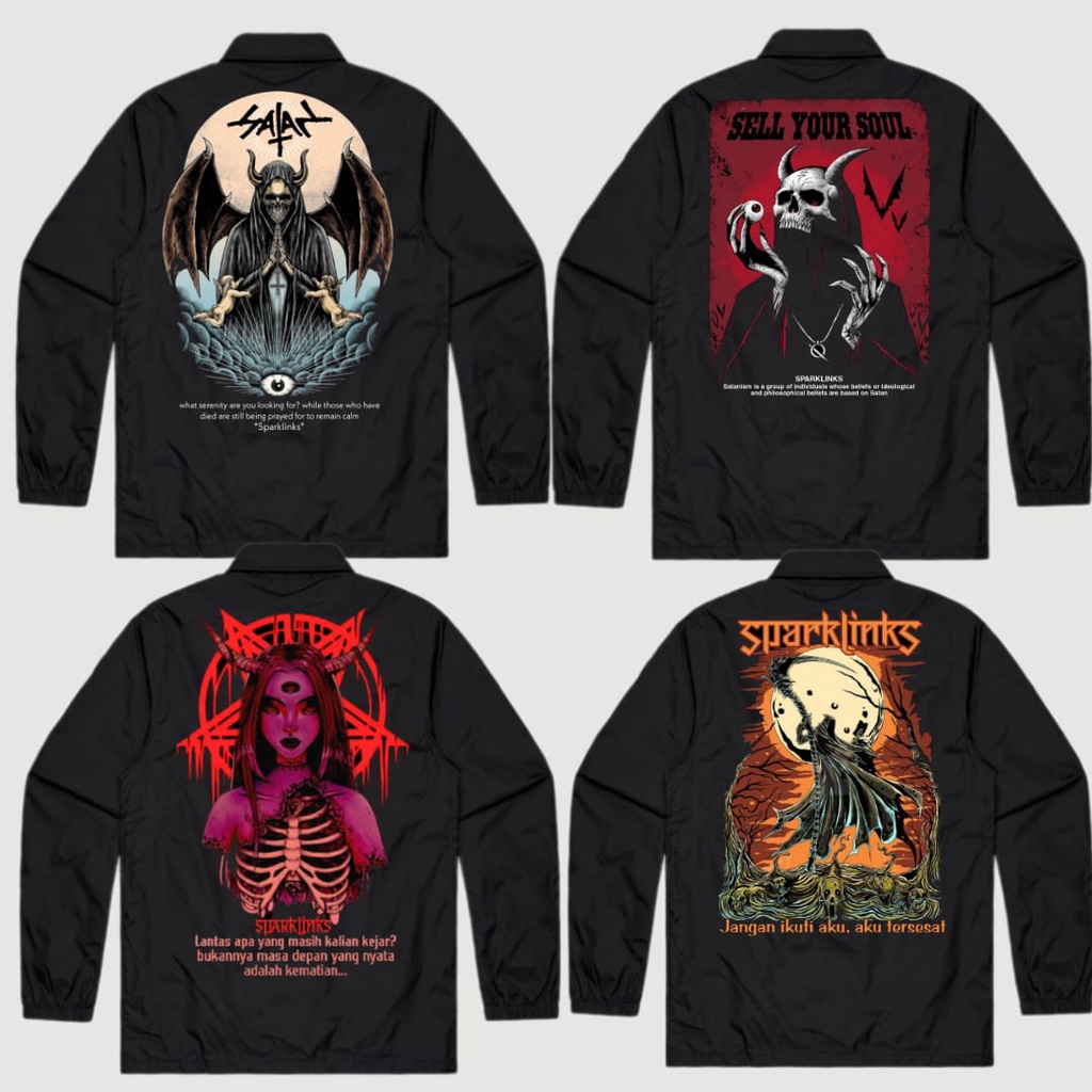 Sparkling Coach Jacket Satanic Black