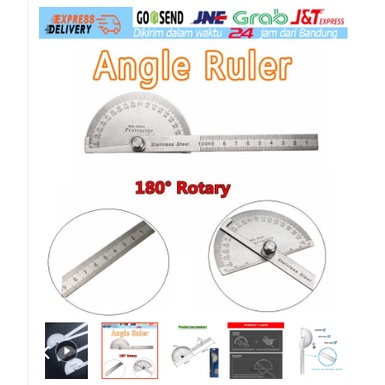 

Stainless Degree protractor penggaris busur Alat Ukur Sudut model kekinian / busur derajat