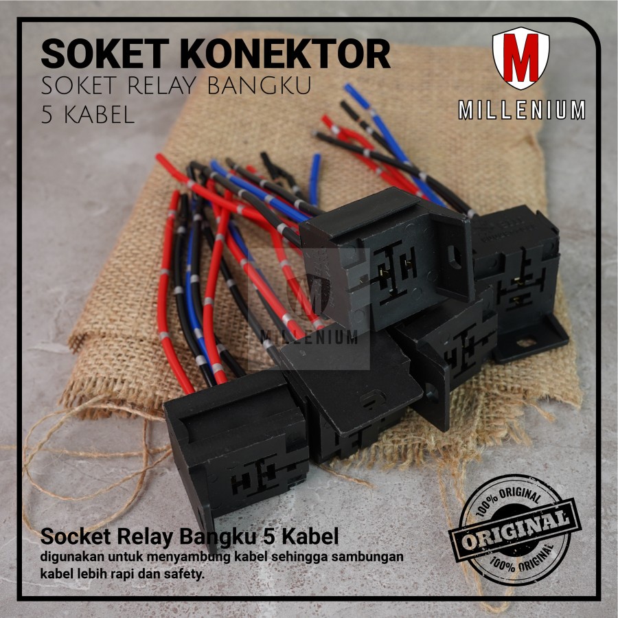 SOKET KABEL RELAY - SOCKET RELAY KLAKSON &amp; LAMPU GANDENG / SUSUN / DUDUK / BANGKU 5 KABEL