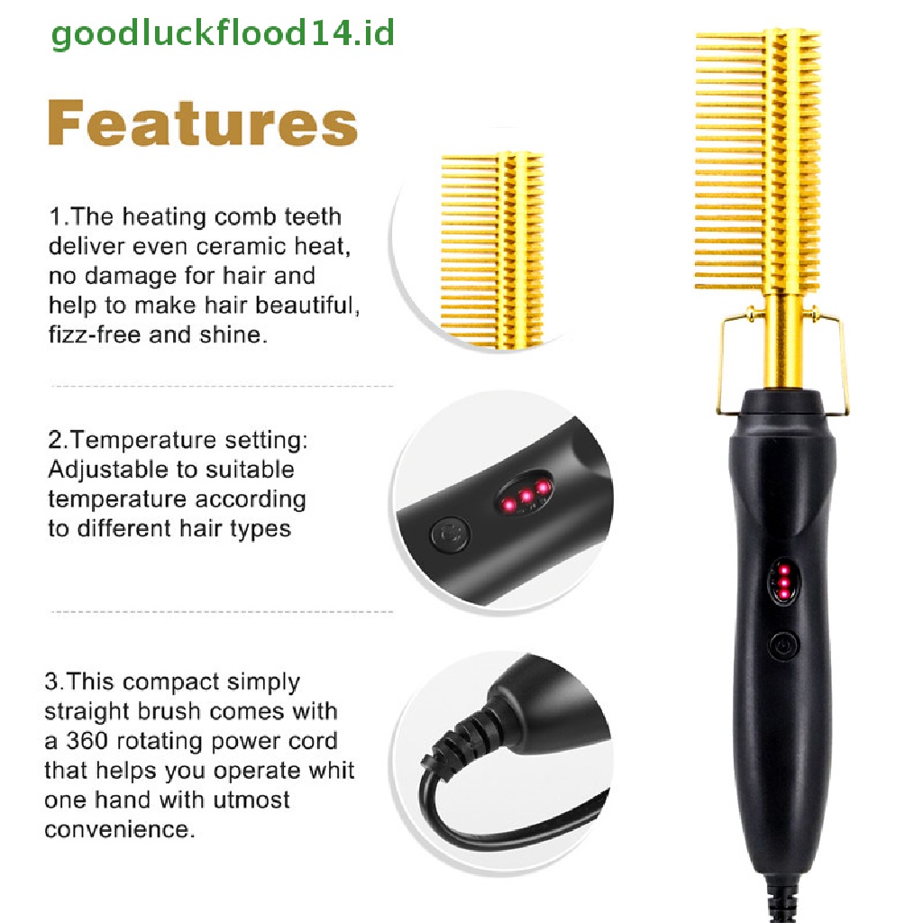 [GOOGFOUR] Hot Heag Comb Hair Curler Comb Catokan Rambut Setrika Sikat Pelurus [TOP]