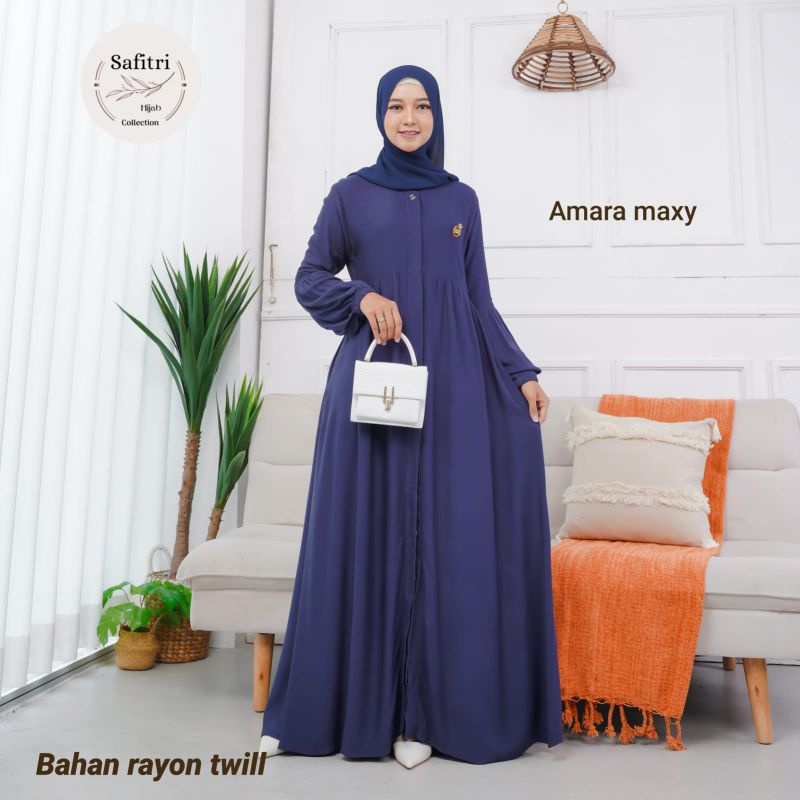 AMARA MAXY (NON-RAMPEL) gamis putih kekinian umroh thawaf manasik haji bahan Rayon Twill free bross by Safitri Fashion