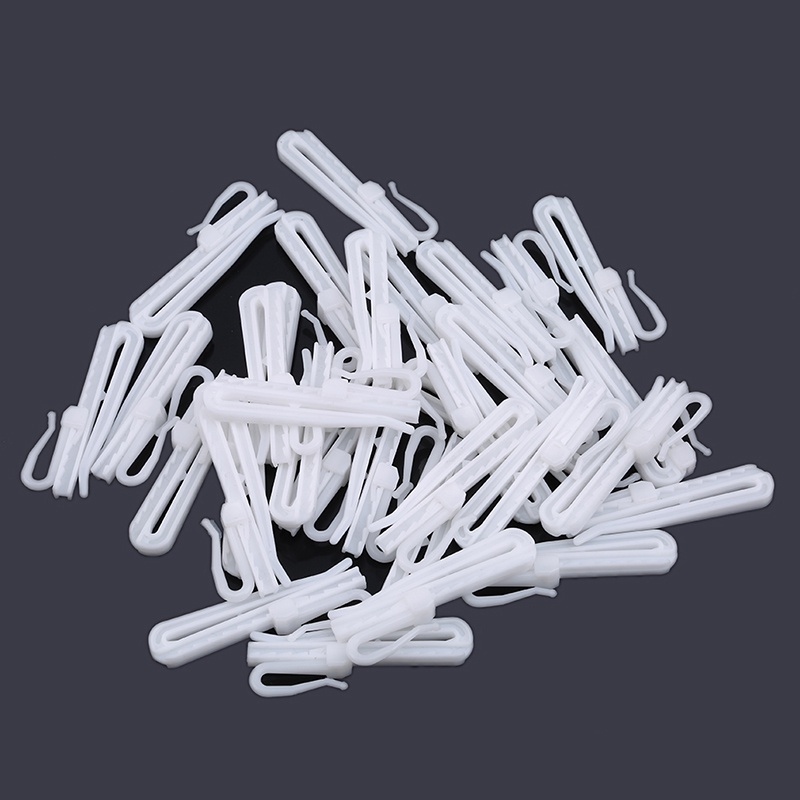 Pengait Gantungan Gorden Ring Jendela Hook Gorden Bahan Plastik Putih Untuk Rumah