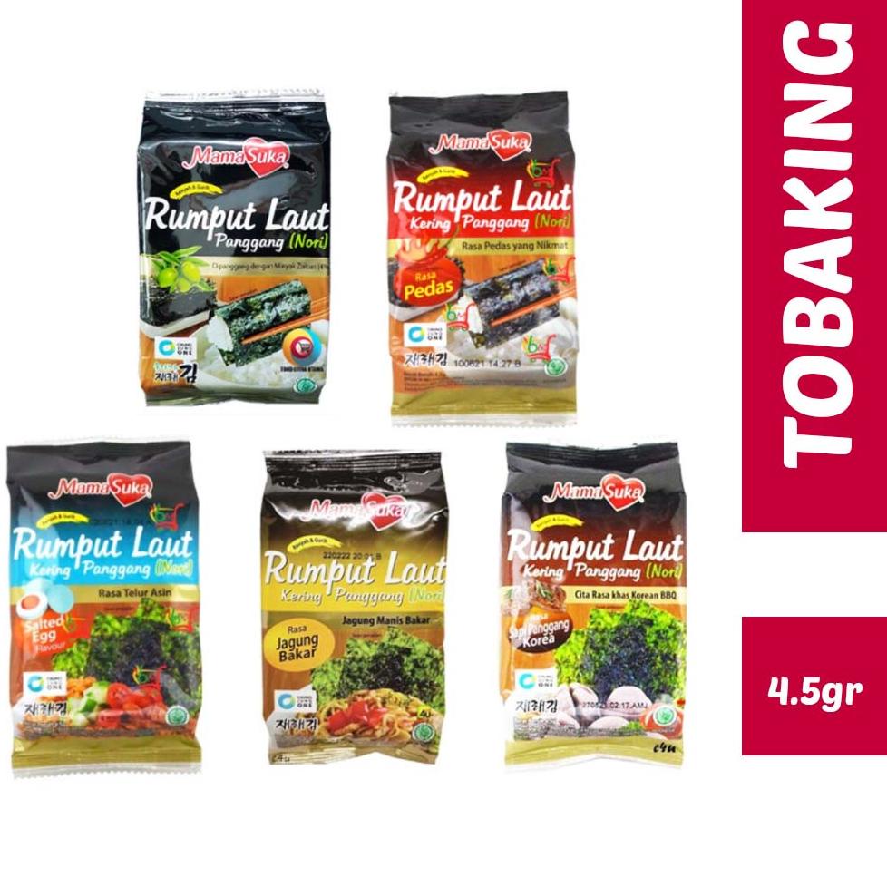 

ㅠ MamaSuka Rumput Laut Kering Panggang Roasted Nori Seaweed All Varian 4.5g ⇠