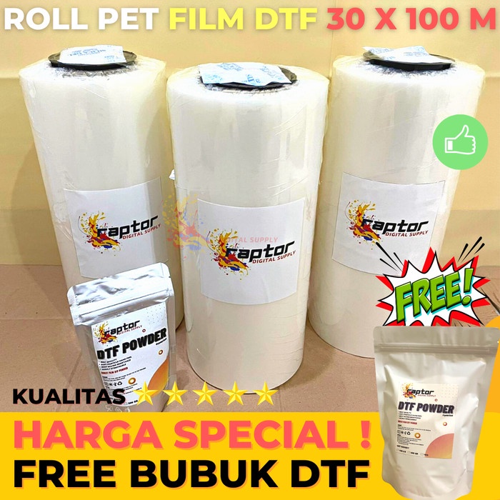 

PET FILM DTF UKURAN A3 ROLL 30 X 100 CM BEST QUALITY