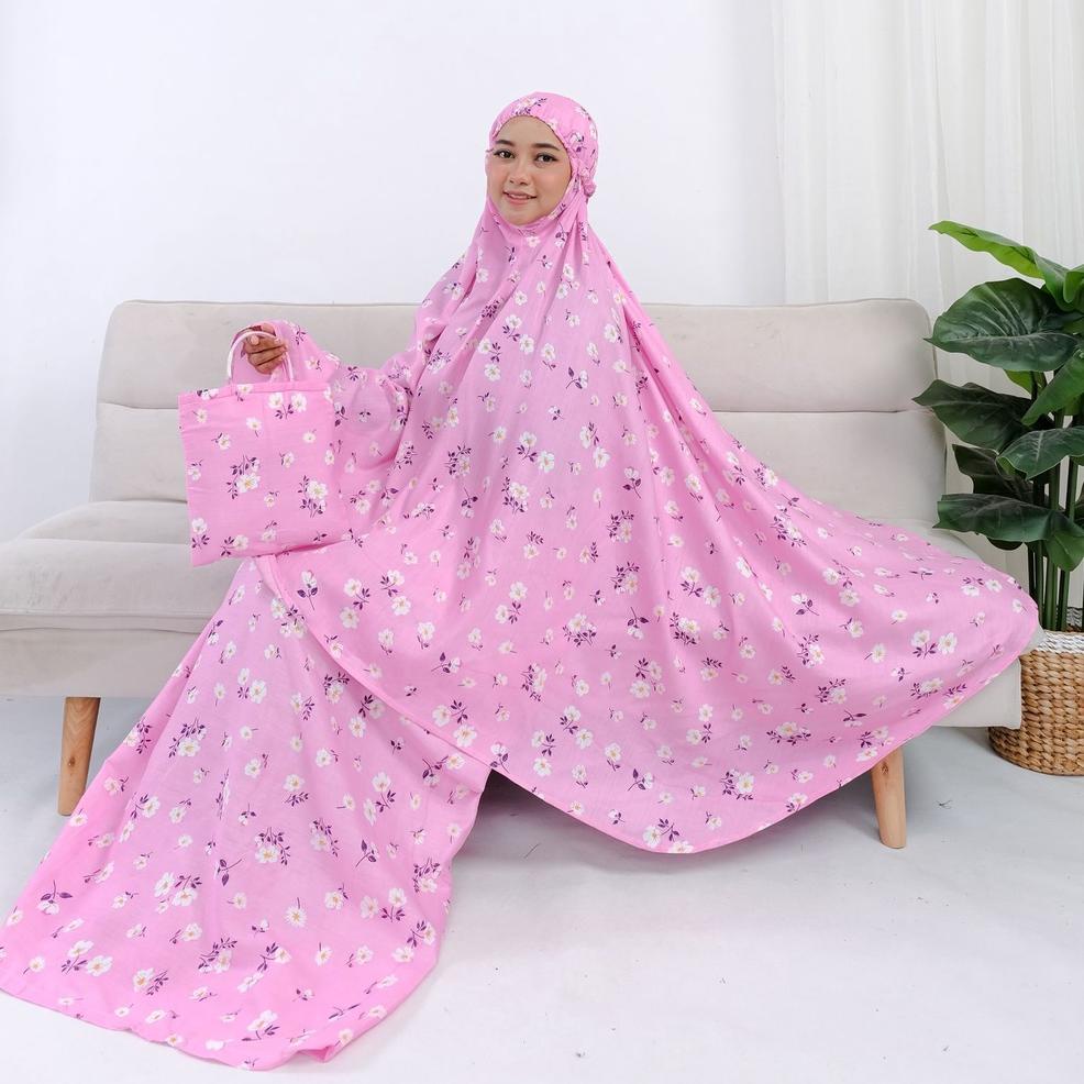 LRD.21De22ᵟ ▪ MUKENA DEWASA BAHAN KATUN RAYON / MUKENA RAYON BAHAN ADEM KATUN BALI MOTIF BUNGA