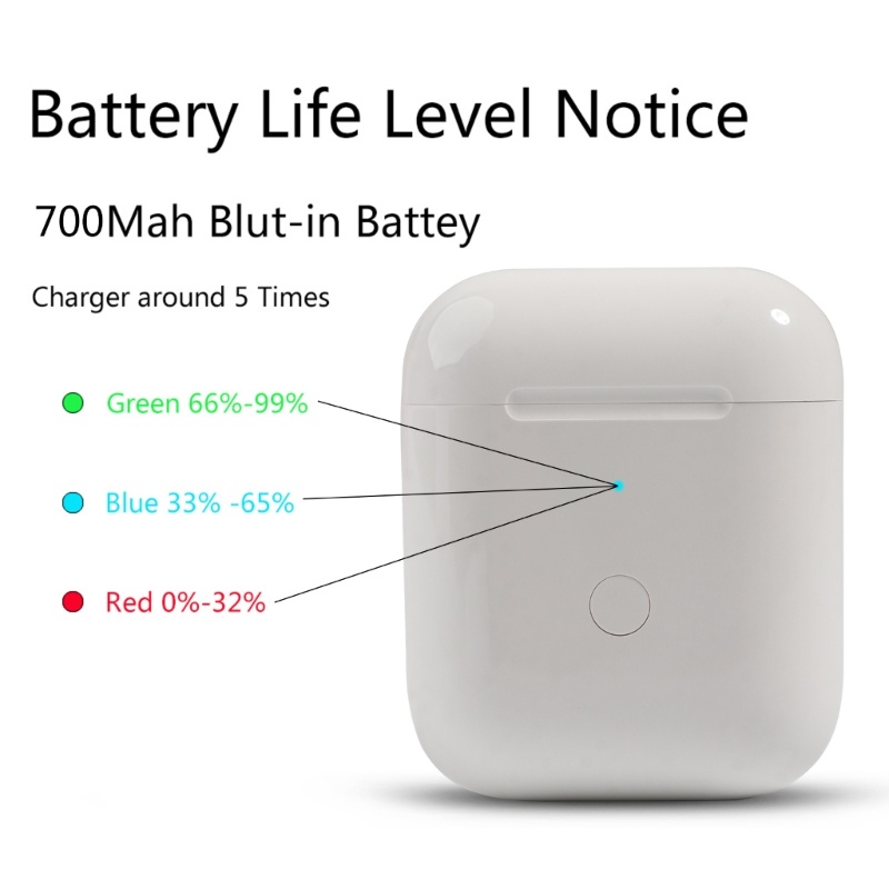 Bt Wireless Charging Case Untuk 12 2 Charger Case Pengganti Dengan Tombol Sync Pasangan Yang Kompatibel Dengan Bluetooth, Tanpa Aipods